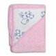 Asciugamano da bagno con cappuccio Little Bunnies, 100x100cm, rosa, Tega Baby