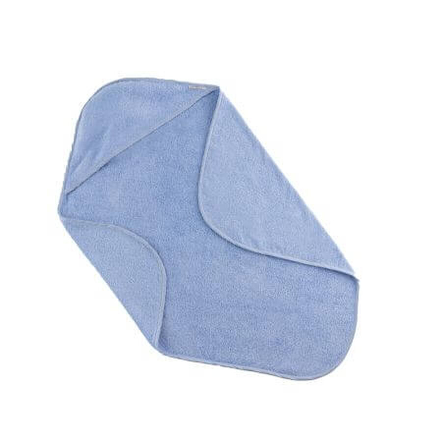 Serviette de bain à capuche pour enfants, 85x80 cm, bleu clair, Twindeco