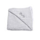Asciugamano per neonati con cappuccio, 75x75 cm, Grigio, Fic Baby