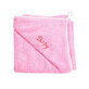 Asciugamano per neonati con cappuccio, 75x75 cm, Rosa, Fic Baby