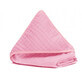 Asciugamano pieghevole in mussola con cappuccio, 75x75 cm, rosa, Fillikid