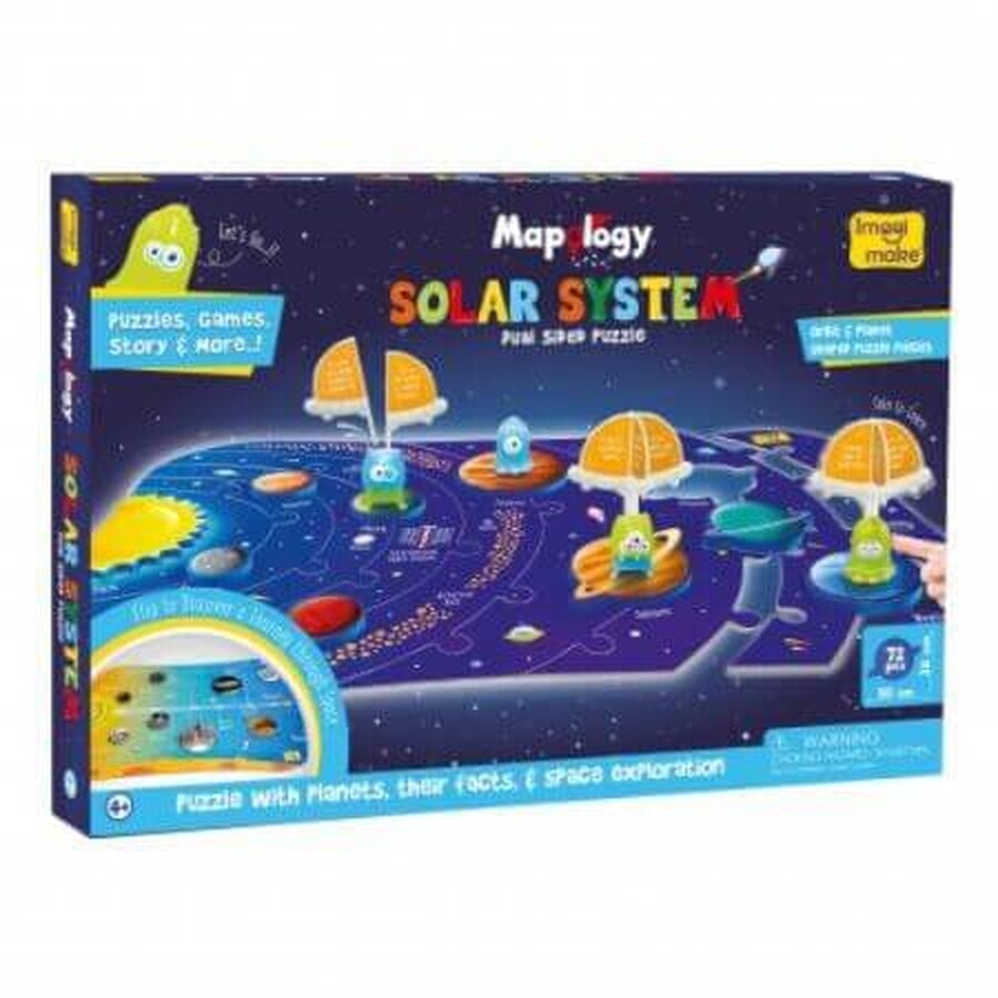 Puzzle cu doua fete  Sistemul Solar, Imagimake