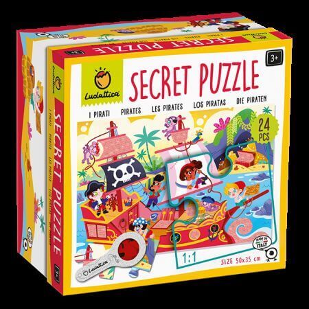 Puzzle con piccoli segreti Pirati, +3 anni, Ludattica