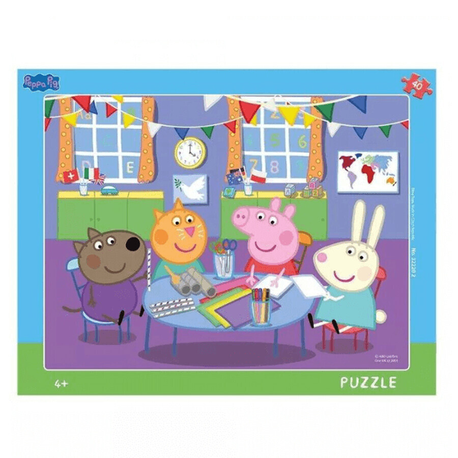 Puzzle con cornice di Peppa Pig, 40 pezzi, Dino Toys