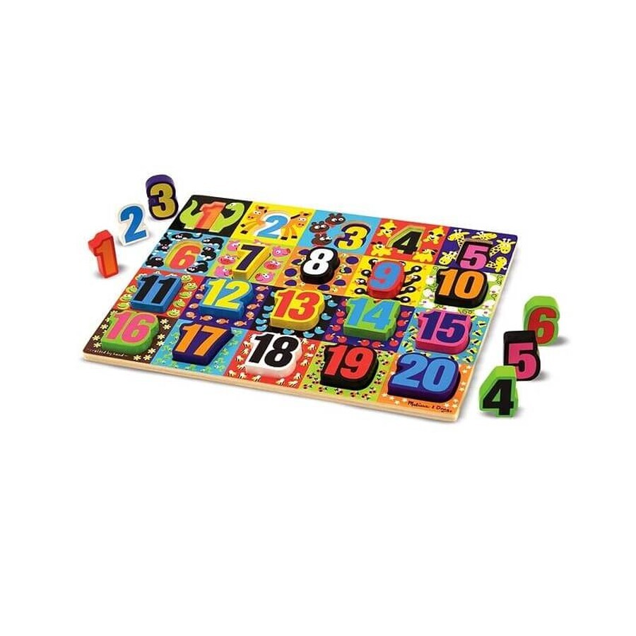Puzzle en bois avec chiffres de 1 à 20, +3 ans, 20 pièces, Melissa&Doug