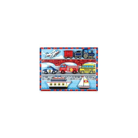 Puzzle din lemn cu mijloace de transport, +2 ani, Melissa and Doug