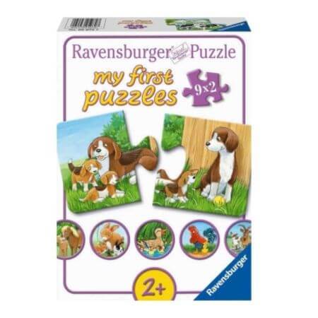 Puzzle familles d'animaux, +2 ans, 9x2 pièces, Ravensburger