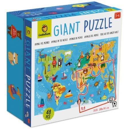 Puzzle géant Animal World, +3 ans, Ludattica