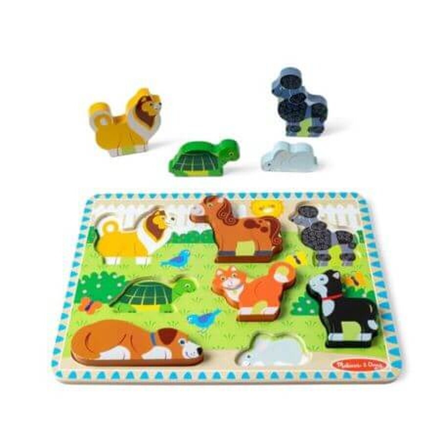 Geprägtes Puzzle Haustiere, 2 Jahre+, 8 Teile, Melissa&Doug