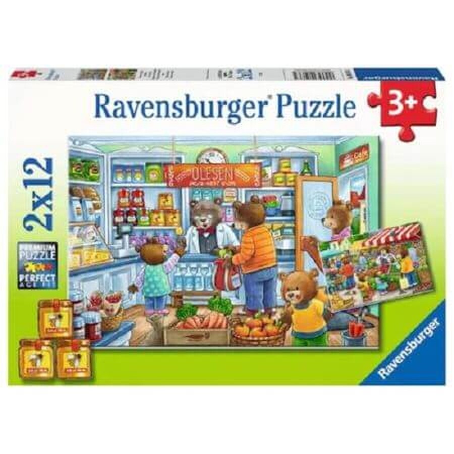 Puzzle épicerie, 2x12 pièces, +3 ans, Ravensburger