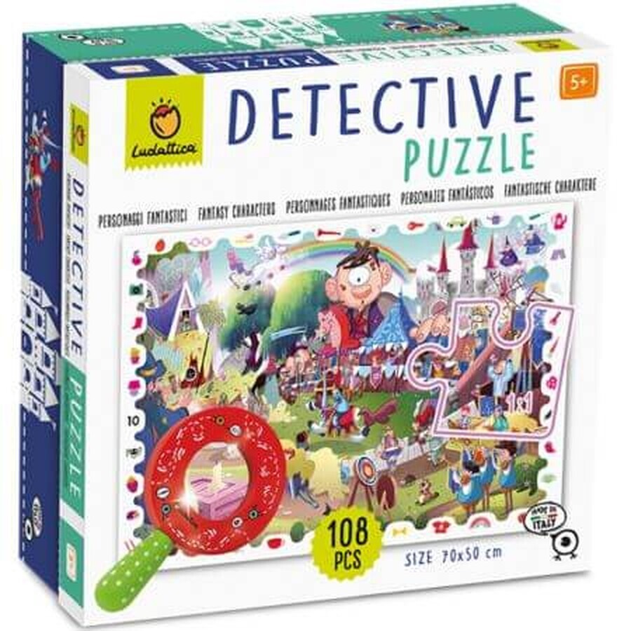 Puzzle Petit Détective - Personnages fantastiques, +5 ans, Ludattica