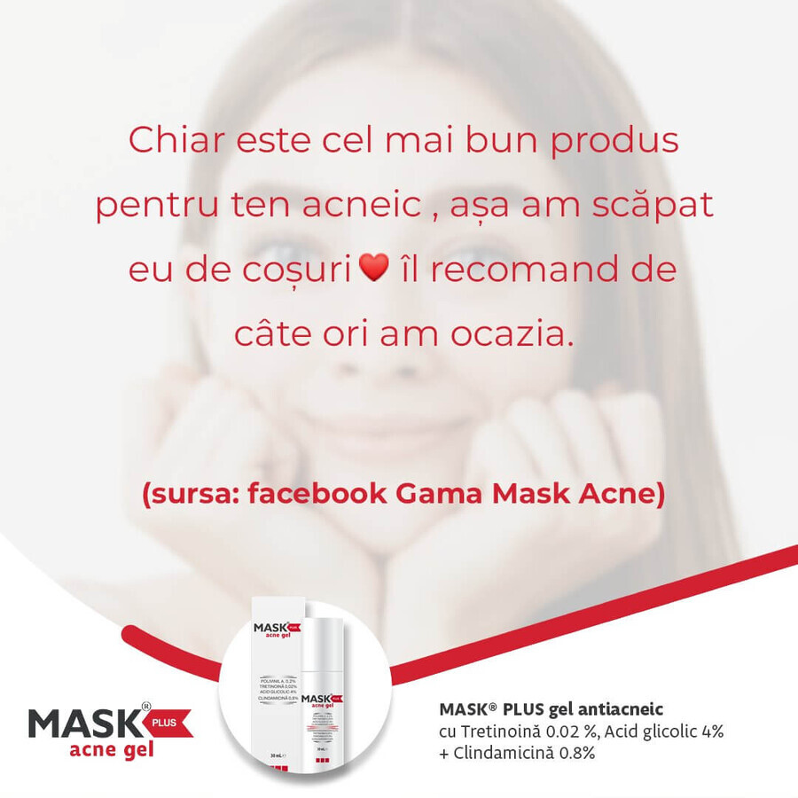 Mask Plus Traitement en Gel contre l'Acné inflammatoire, 30 ml, Groupe Solartium