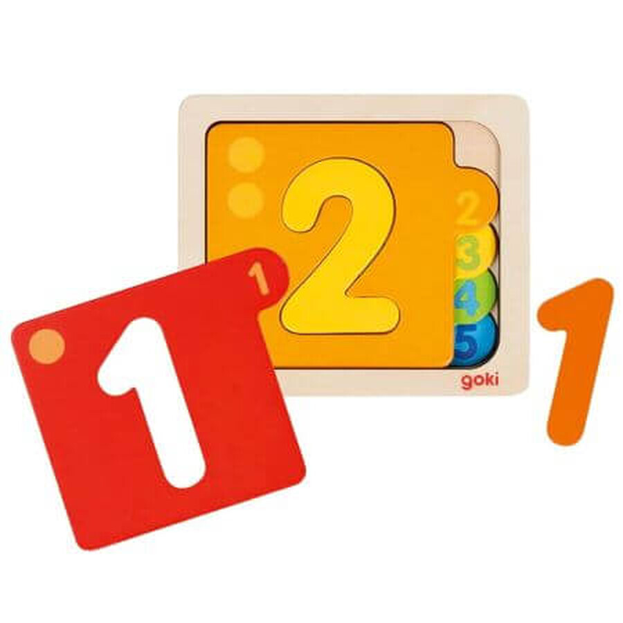 Puzzle a strati per l'apprendimento dei numeri, 2 anni+, Goki