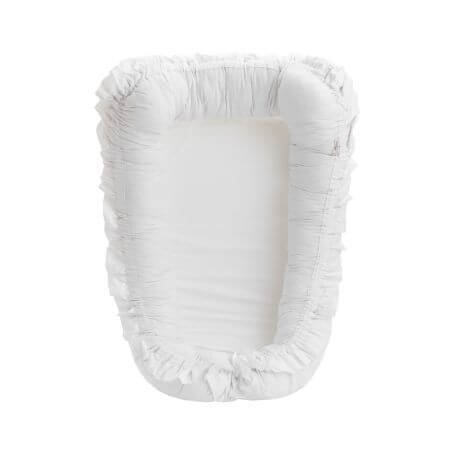 Baby Nest cu volanase, Alb, Twindeco