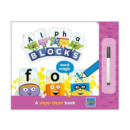 Livret interactif Écrire et effacer les mots magiques, +3 ans, Alphablocks