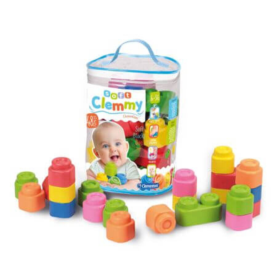 Set di costruzioni a cubo morbido Baby Clemmy, 48 pezzi, Clementoni