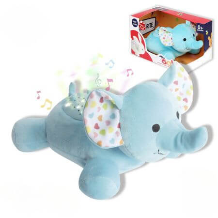 Projecteur en peluche éléphant avec berceuses, +0 mois, 25 cm, Reig