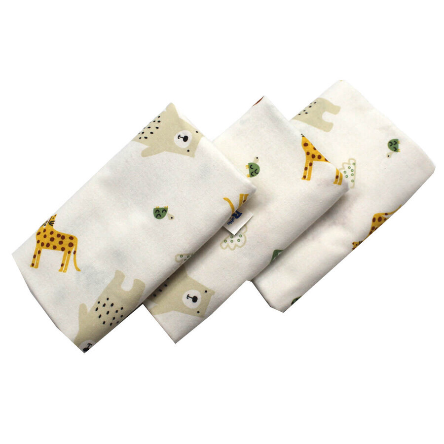 Tiger feather diaper, 80 x 80 cm, 3 pieces/set, Baltic Bebe