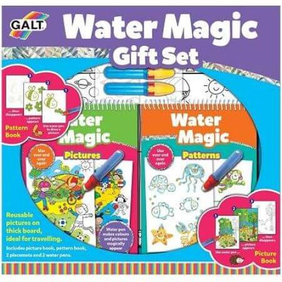 Set di 2 carte da colorare Water Magic, Galt