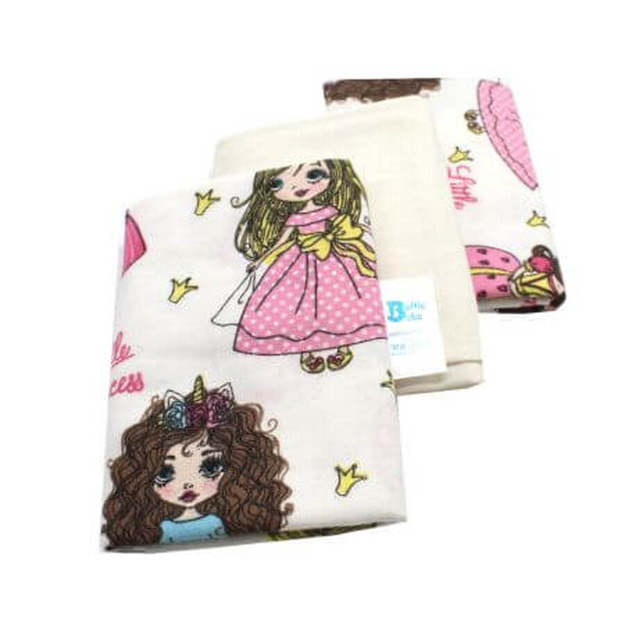 Set of 3 diapers made of Little Princess, 75x75 cm, Baltic Bebe