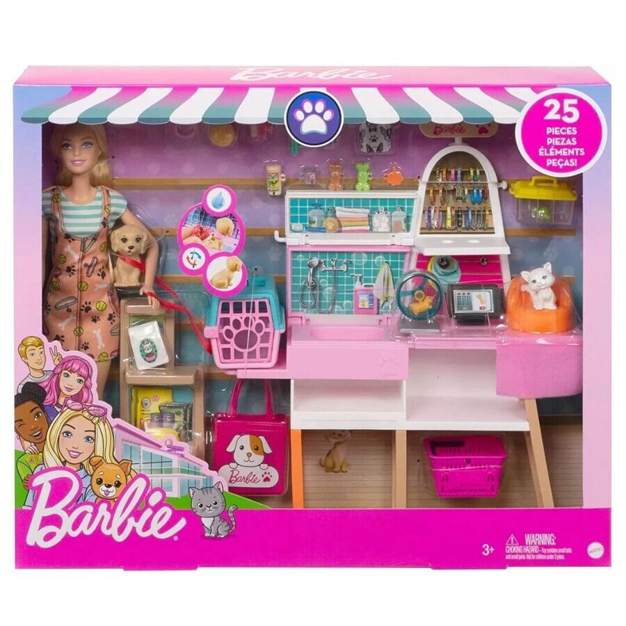 Jeu, boutique d'accessoires pour animaux, Barbie