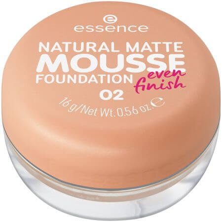 Fond de ten mat Natural Matte Mousse Foundation, 02, 16 g, Essence