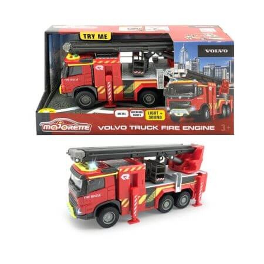 Véhicule de pompiers Volvo, 19 cm, + 3 ans, Majorette