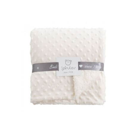 Double Dots Sherpa Blanket, 80x110cm, Ecru, Bimbi Pirulos