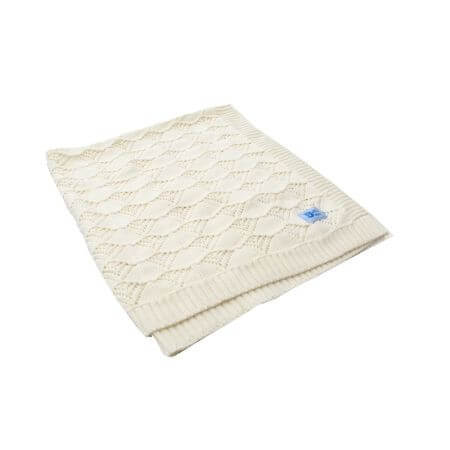 Coperta in maglia 70x90 cm, Bianco, Baltic Bebe