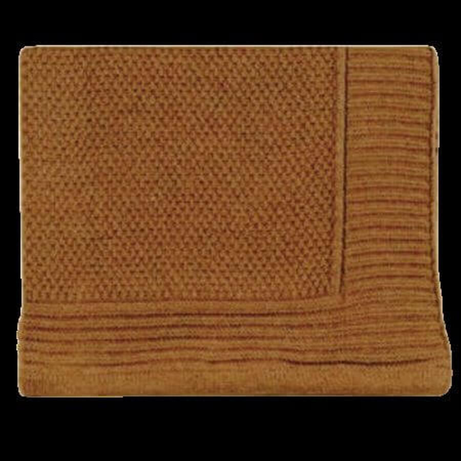 Knitted cotton blanket, Brown