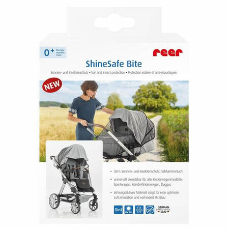 Filet de protection solaire et anti-insectes pour poussettes, Reer