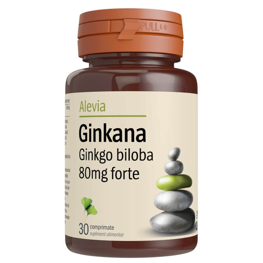 Ginkana Ginko Biloba Forte 80mg, 30 comprimés, Alevia
