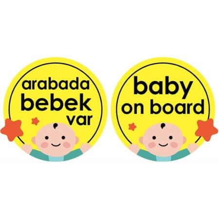 Signe auto Baby on Board, jaune, BabyJem