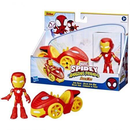 Iron Man Spidey Friends Extraordinaire Set di veicoli e figure, +3 anni, Hasbro