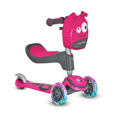 T1 Scooter 3 in 1 per bambini, rosa, SmarTrike