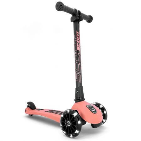 Highwaykick 3, scooter pour enfants réglable et pliable avec roues lumineuses, 3 - 6 ans, Peach, Scoot & Ride