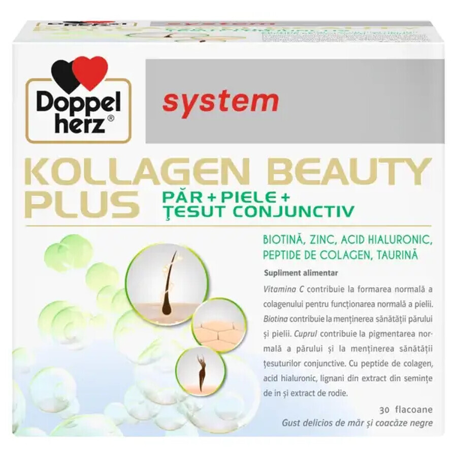 Kollagen (Kollagen) Beauty Plus System für Haar und Haut mit Biotin und Hyaluronsäure, 30 Dosen zum Preis von 20 Dosen, Doppelherz