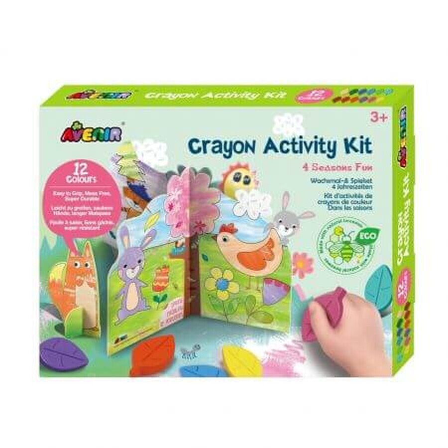Kit d'activités Crayons de couleur 4 saisons, +3 ans, 12 crayons de couleur, Avenir