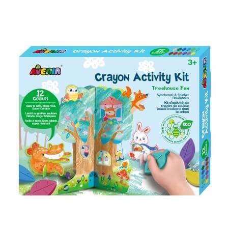 Kit d'activités Crayons de couleur S'amuser dans la cabane, +3 ans, 12 crayons de couleur, Avenir