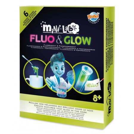 Mini laboratoire Fluo & Glow, +8 ans, Buki