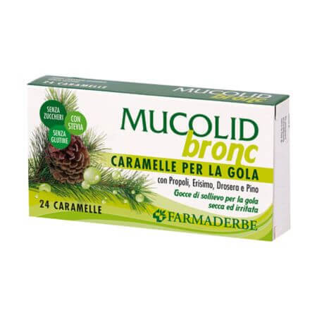 Caramel Mucolid à l'eucalyptus, 24 pièces, Farmaderbe