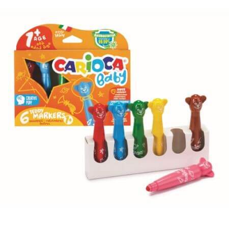 Teddy Markers Baby Set 6 Farben, +1 Jahr, Carioca