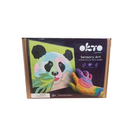 Set de coloriage avec de la pâte à modeler, 29 x 29 cm, Panda, Okto
