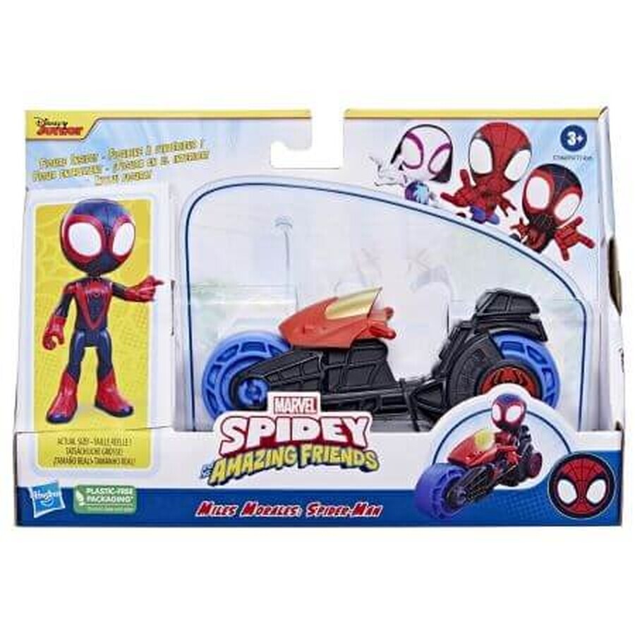 Ensemble moto et figurine Miles Morales Spider Man, +3 ans, 10 cm, Hasbro