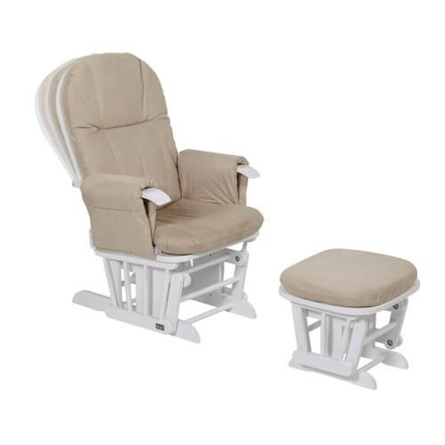 Chaise à bascule pour l'allaitement avec repose-pieds, blanc, Tutti Bambini