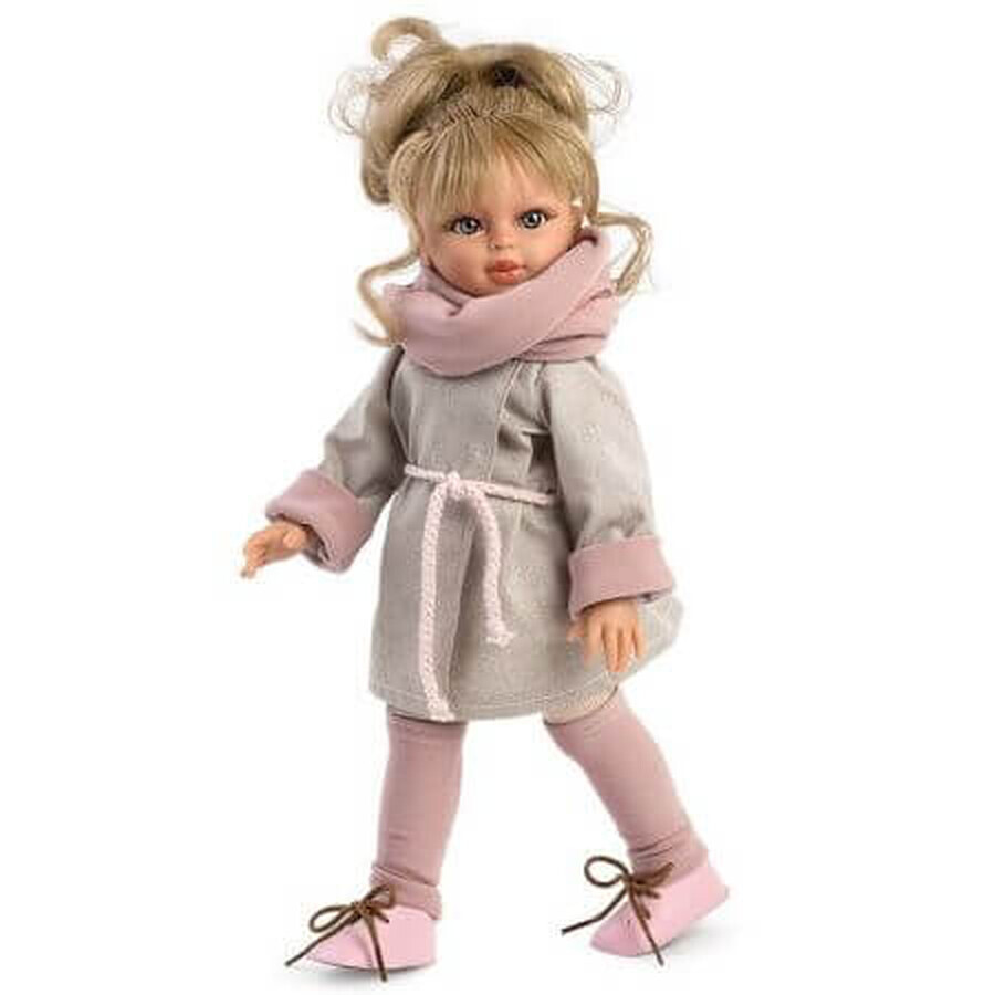 Bambola Sabrina bionda con sciarpa e cappello rosa, +3 anni, 40 cm, Asivil