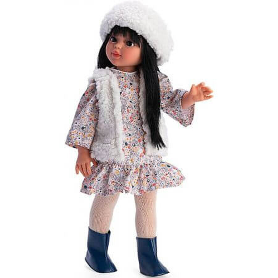 Bambola Sabrina marrone con gilet e testa bianca, +3 anni, 40 cm, Asivil
