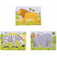 Set 3 puzzle din lemn Jungla Vesela, 1 buc, Big Jigs