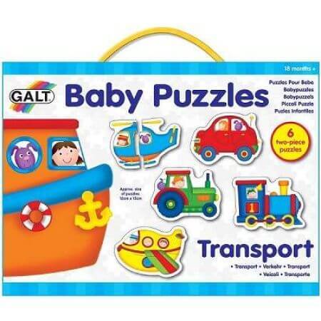 Lot de 6 puzzles de 2 pièces Transport, Galt