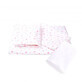 Set di biancheria da letto con 3 pezzi per culla + copertina impermeabile, 120x60cm, Pink Stars, Fic Baby